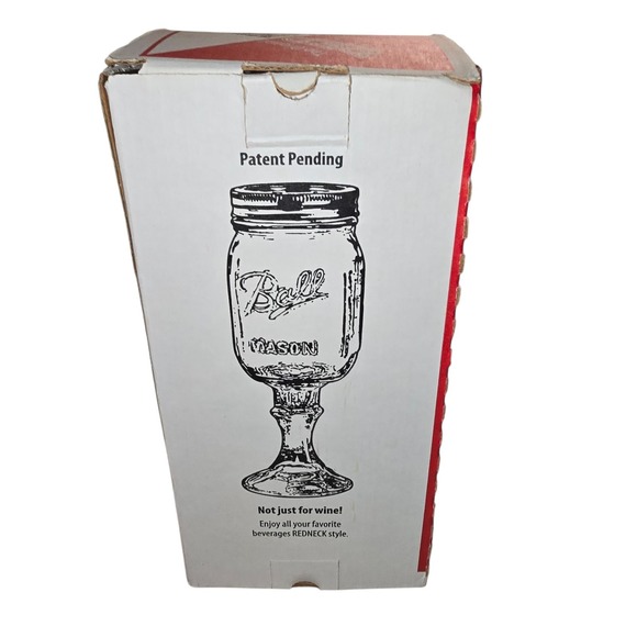 The Original Red Nek Wine Glass Redneck Ball Mason Jar Chalice Cup By Carson - Picture 4 of 6